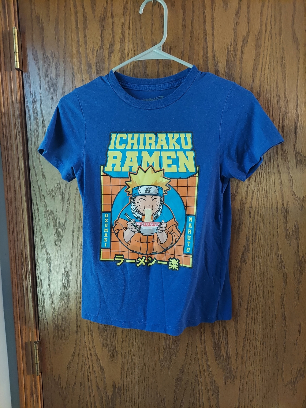 Naruto Uzumaki Ichiraku Ramen Graphic T-Shirt Blue Medium